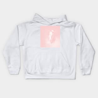 Horse emerging from the rose pink mist Kids Hoodie